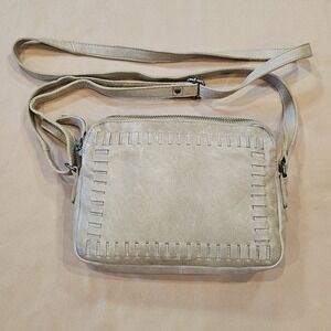 Latico Crossbody Tan Leather Purse 2 Sections Inner Zip Pocket Small Card Slots